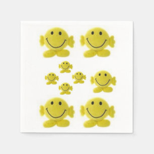 Cute Yellow Smiley Face Paper Napkin