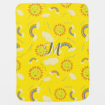 Cute Yellow Smiling Sun Baby Blanket