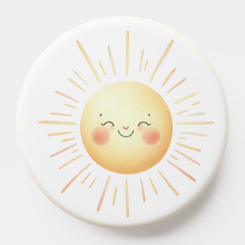 Cute Yellow Smiling Sunshine  PopSocket