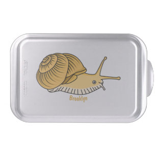 Cute yellow snail cartoon illustration cake pan