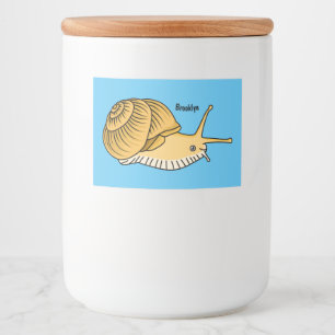 Cute yellow snail cartoon illustration food label