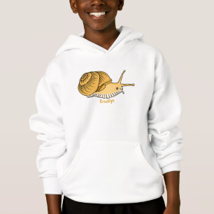Cute yellow snail cartoon illustration  hoodie