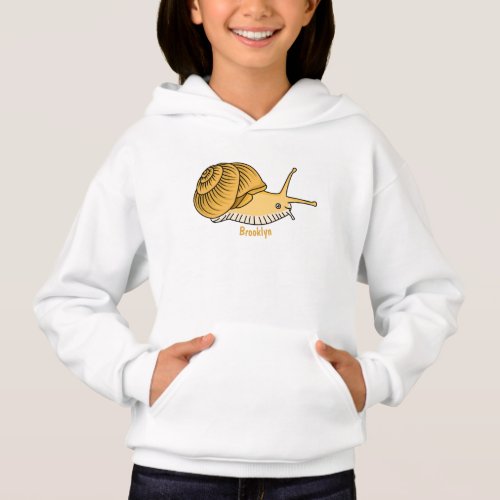 Cute yellow snail cartoon illustration  hoodie