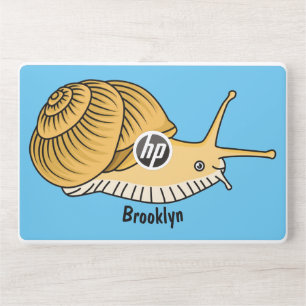 Cute yellow snail cartoon illustration HP laptop skin