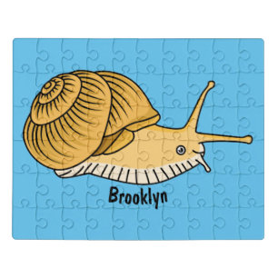 Cute yellow snail cartoon illustration jigsaw puzzle