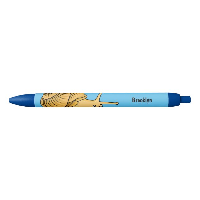 Cute yellow snail cartoon illustration  pen (Front)