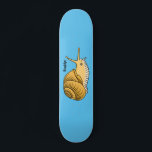 Cute yellow snail cartoon illustration  skateboard<br><div class="desc">A happy yellow snail drawn in fun cartoon style.</div>