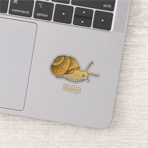 Cute yellow snail cartoon illustration sticker