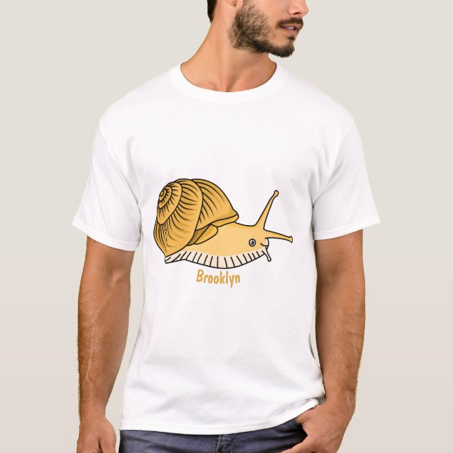 Cute yellow snail cartoon illustration T-Shirt (Front)