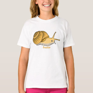 Cute yellow snail cartoon illustration  T-Shirt