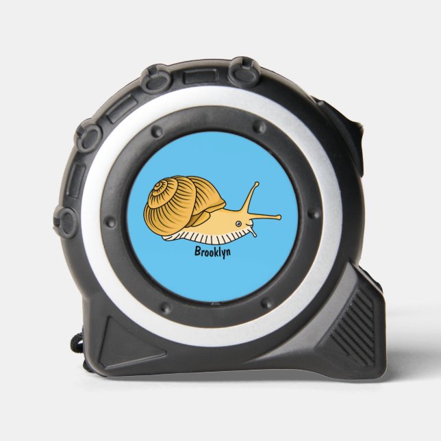 Cute yellow snail cartoon illustration tape measure (Front)