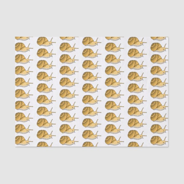 Cute yellow snail cartoon illustration tissue paper (Front)
