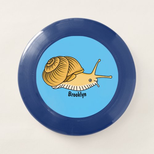 Cute yellow snail cartoon illustration Wham_O frisbee