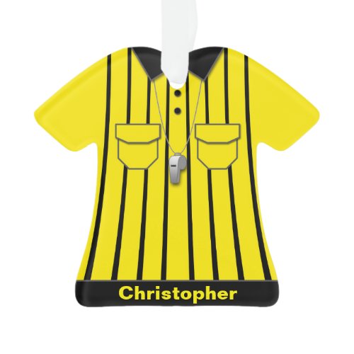 Cute Yellow Soccer Referee Uniform Ornament