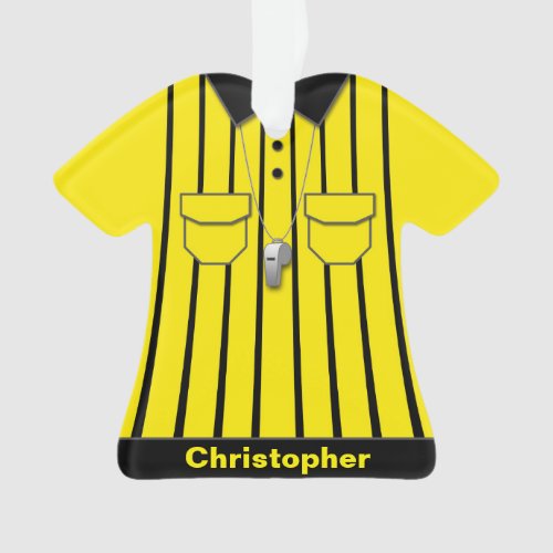 Cute Yellow Soccer Referee Uniform Ornament