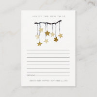 Cute Yellow Star Mobile Advice for Mum Baby Shower Enclosure Card