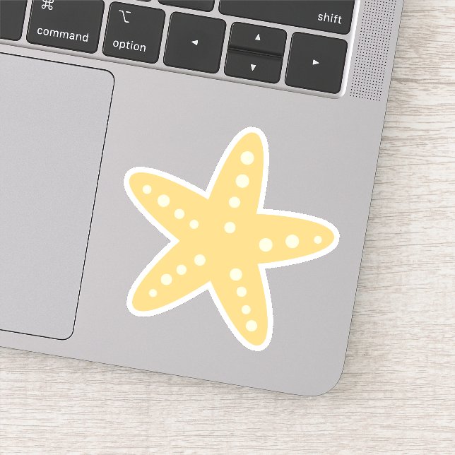 Cute Yellow Starfish Sticker (Detail)