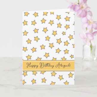 Cute Yellow Stars Pattern Kids Birthday