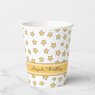 Cute Yellow Stars Pattern Kids Birthday