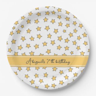 Cute Yellow Stars Pattern Kids Birthday