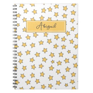 Cute Yellow Stars Pattern Kids Notebook
