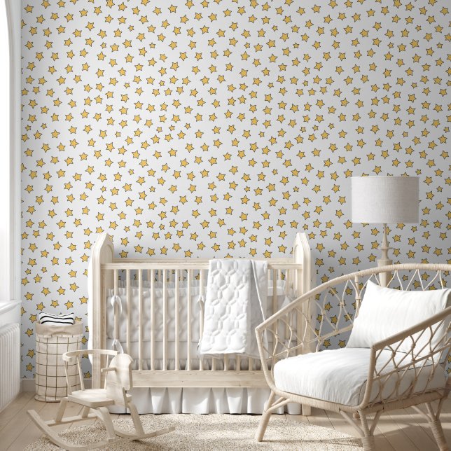 Cute Yellow Stars Pattern - Kids / Nursery Wallpaper (Kids)