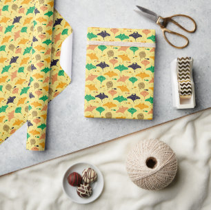Cute yellow sting ray and manta ray fish pattern wrapping paper