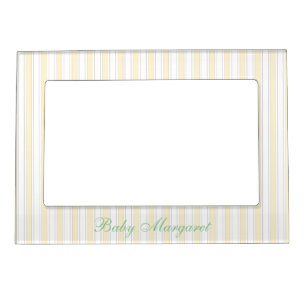 Cute Yellow Stripes Magnetic Frame