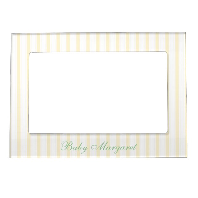 Cute Yellow Stripes Magnetic Frame (Front)