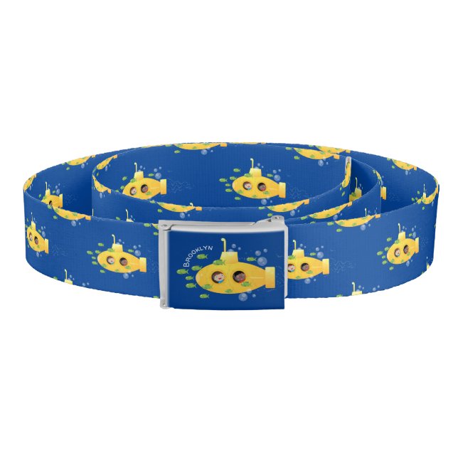 Cute yellow submarine fish cartoon illustration  belt (Coil)