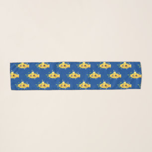 Cute yellow submarine fish cartoon illustration  scarf