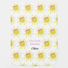 Cute Yellow Sun Our Little Sunshine Baby Blanket