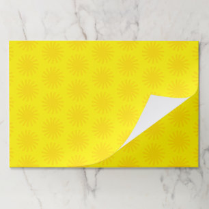 Cute yellow sun pattern happy fun bright placemats