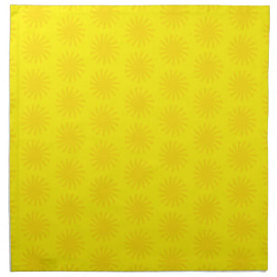 Cute yellow sun pattern modern happy fun bright cloth napkin