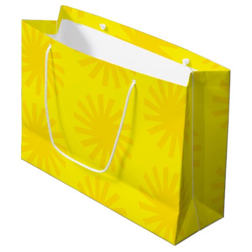 Cute yellow sun pattern modern happy fun bright large gift bag