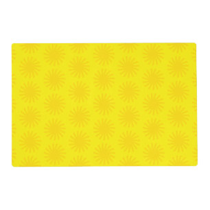 Cute yellow sun pattern modern happy fun bright placemat