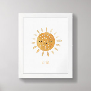 Cute Yellow Sun Poster Print