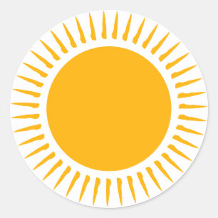 Cute yellow sun rays happy fun boho modern classic round sticker