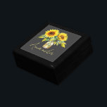 Cute Yellow Sunflowers Black Minimalist Name Gift Box<br><div class="desc">Cute Yellow Sunflowers Black Minimalist Name gift box  .  Perfect Sunflower gifts . Customize it by changing the name. For any further customization ,  feel free to contact mypaperlove2021@gmail.com</div>