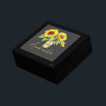 Cute Yellow Sunflowers Black Minimalist Name Gift Box<br><div class="desc">Cute Yellow Sunflowers Black Minimalist Name gift box  .  Perfect Sunflower gifts . Customize it by changing the name. For any further customization ,  feel free to contact mypaperlove2021@gmail.com</div>