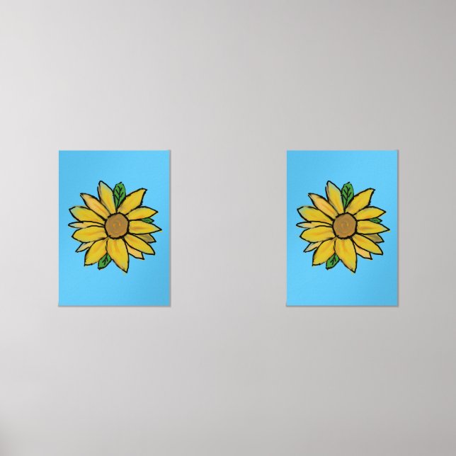 Cute Yellow Sunflowers  Wall Art Sets (Front)