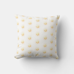 Cute Yellow Sunshine Boho Whimsical Kids Nursery Throw Pillow