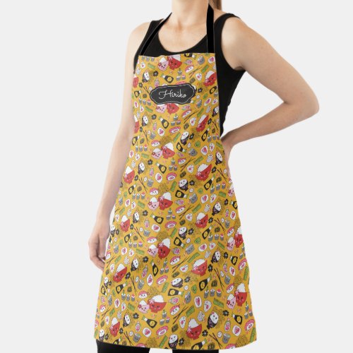 Cute Yellow Sushi Pattern Apron