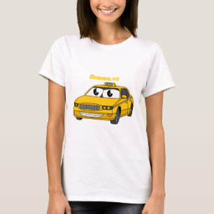 Cute yellow taxi fun cartoon illustration T-Shirt
