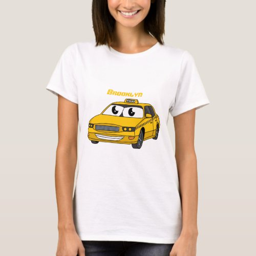 Cute yellow taxi fun cartoon illustration T_Shirt