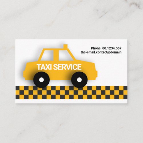 Cute Yellow Taxi On Call Private Hire Driver Business Card