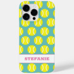Cute yellow tennis ball pattern personalized Case-Mate iPhone 14 pro max case