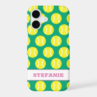 Cute yellow tennis ball pattern personalized iPhone 17 case
