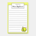 Cute Yellow Thumbs Up Smile Face From Teacher Post-it Notes