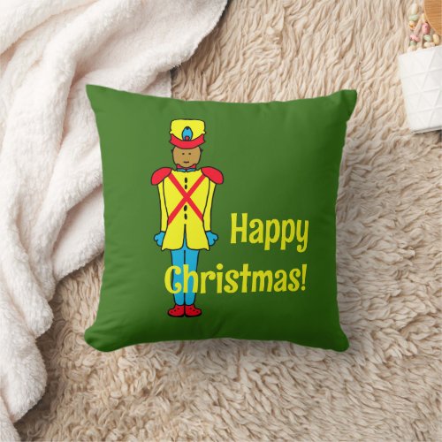 Cute Yellow Toy Soldier Throw Pillow